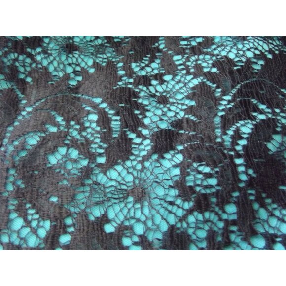 Mind Code Dress Womens Size Medium Black & Teal Lace Elastic Waist Y2K Retro Sty - Picture 5 of 8